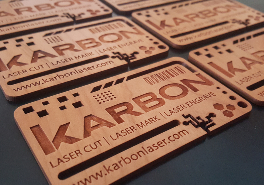 Laser cut and engrave wood materials.